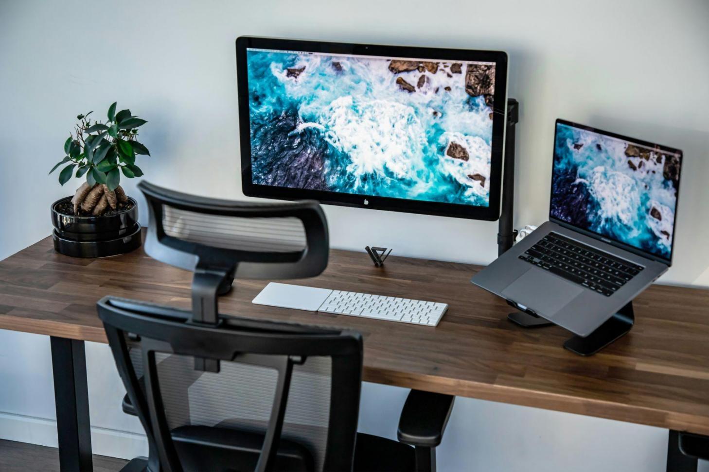 Professional budget planning workspace with charts and financial documents